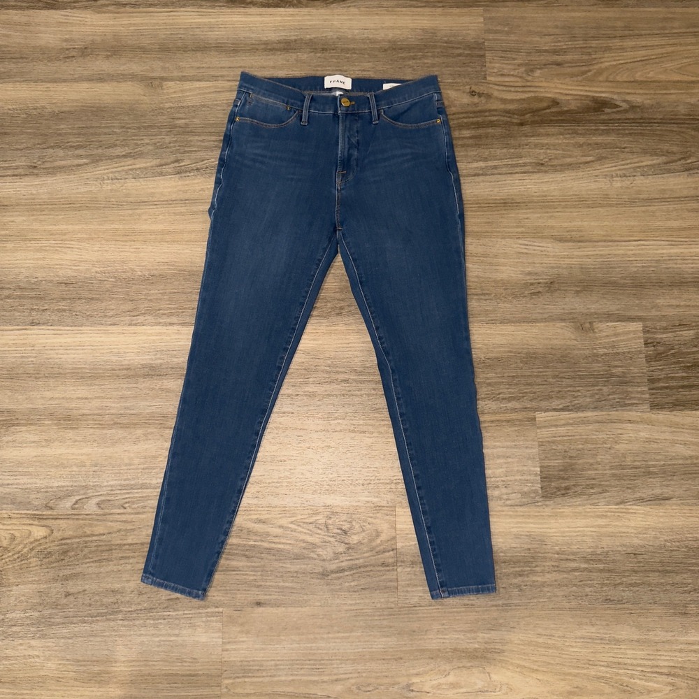 FRAME Le High Skinny Jeans Womens 29 Blue Mid‎ Rise Stretch Denim